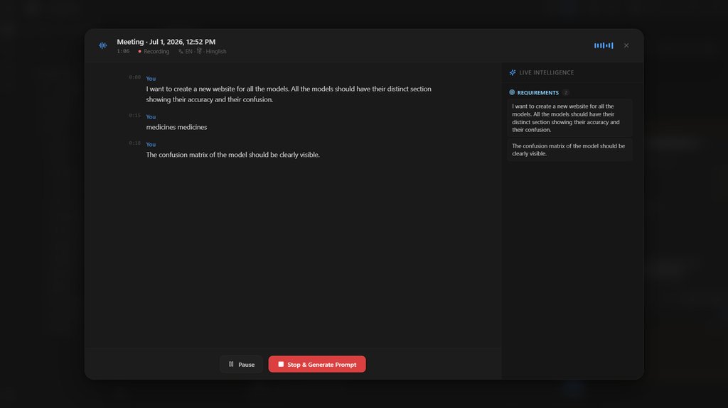 V01 Meeting Mode on desktop