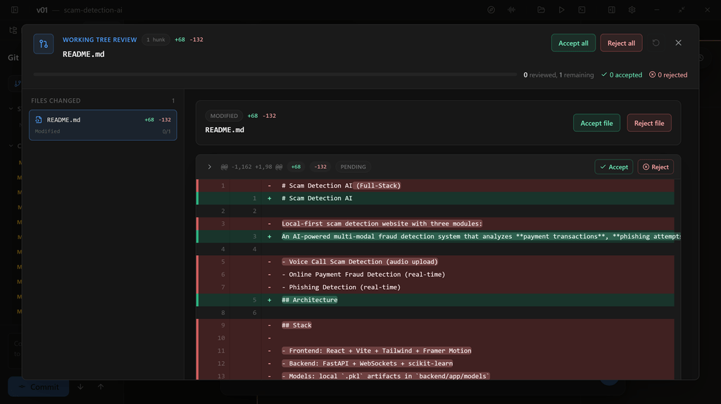 V01 code review diff